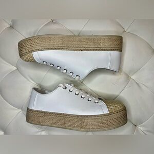 Vince Camuto White Platform Espadrille Sneakers